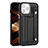 Funda Lujo Cuero Carcasa Y02B para Apple iPhone 14 Pro Max Negro