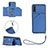 Funda Lujo Cuero Carcasa Y03B para Samsung Galaxy A70 Azul