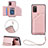 Funda Lujo Cuero Carcasa Y03B para Samsung Galaxy M02s Oro Rosa