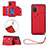 Funda Lujo Cuero Carcasa Y03B para Samsung Galaxy M02s Rojo