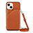 Funda Lujo Cuero Carcasa Y04B para Apple iPhone 13 Marron