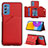 Funda Lujo Cuero Carcasa Y04B para Samsung Galaxy M52 5G Rojo