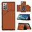 Funda Lujo Cuero Carcasa Y04B para Samsung Galaxy Note 20 5G Marron