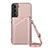 Funda Lujo Cuero Carcasa Y04B para Samsung Galaxy S21 5G Oro Rosa