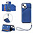 Funda Lujo Cuero Carcasa Y06B para Apple iPhone 13 Azul