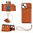 Funda Lujo Cuero Carcasa Y06B para Apple iPhone 13 Marron