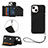 Funda Lujo Cuero Carcasa Y06B para Apple iPhone 13 Negro