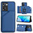 Funda Lujo Cuero Carcasa YB1 para Oppo A57 4G Azul