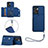 Funda Lujo Cuero Carcasa YB1 para Realme V23 5G Azul