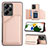 Funda Lujo Cuero Carcasa YB1 para Xiaomi Poco X5 Pro 5G Oro Rosa