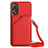 Funda Lujo Cuero Carcasa YB3 para Oppo A17 Rojo