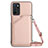 Funda Lujo Cuero Carcasa YB3 para Oppo A54s Oro Rosa