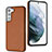 Funda Lujo Cuero Carcasa YB6 para Samsung Galaxy S22 5G Marron