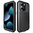 Funda Lujo Marco de Aluminio Carcasa 360 Grados HJ1 para Apple iPhone 13 Pro Max Negro