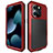 Funda Lujo Marco de Aluminio Carcasa 360 Grados HJ1 para Apple iPhone 13 Pro Max Rojo