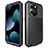 Funda Lujo Marco de Aluminio Carcasa 360 Grados HJ1 para Apple iPhone 13 Pro Negro