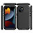 Funda Lujo Marco de Aluminio Carcasa 360 Grados HJ1 para Apple iPhone 14 Plus Negro