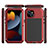 Funda Lujo Marco de Aluminio Carcasa 360 Grados HJ1 para Apple iPhone 14 Rojo