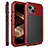 Funda Lujo Marco de Aluminio Carcasa 360 Grados HJ2 para Apple iPhone 13 Rojo