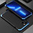 Funda Lujo Marco de Aluminio Carcasa 360 Grados para Apple iPhone 14 Plus Azul y Negro