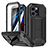 Funda Lujo Marco de Aluminio Carcasa 360 Grados RJ2 para Apple iPhone 13 Pro Max Negro