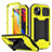 Funda Lujo Marco de Aluminio Carcasa 360 Grados RJ2 para Apple iPhone 14 Amarillo