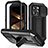 Funda Lujo Marco de Aluminio Carcasa 360 Grados RJ3 para Apple iPhone 13 Pro Max Negro