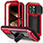Funda Lujo Marco de Aluminio Carcasa 360 Grados RJ3 para Apple iPhone 13 Pro Rojo