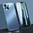 Funda Lujo Marco de Aluminio Carcasa M09 para Apple iPhone 13 Mini Azul