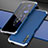 Funda Lujo Marco de Aluminio Carcasa para Huawei Honor 9X Pro Plata y Azul
