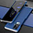 Funda Lujo Marco de Aluminio Carcasa para Vivo X50 Pro 5G Plata y Azul