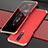 Funda Lujo Marco de Aluminio Carcasa para Xiaomi Redmi K30i 5G Oro y Rojo