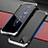 Funda Lujo Marco de Aluminio Carcasa T02 para Apple iPhone 12 Pro Max Plata y Negro