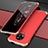 Funda Lujo Marco de Aluminio Carcasa T03 para Xiaomi Poco F2 Pro Oro y Rojo