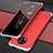 Funda Lujo Marco de Aluminio Carcasa T03 para Xiaomi Poco F2 Pro Plata y Rojo