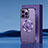 Funda Lujo Marco de Aluminio y Silicona Carcasa Bumper con Mag-Safe Magnetic AC1 para Apple iPhone 14 Pro Max Morado