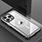 Funda Lujo Marco de Aluminio y Silicona Carcasa Bumper con Mag-Safe Magnetic QC1 para Apple iPhone 13 Pro Plata