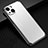 Funda Lujo Marco de Aluminio y Silicona Carcasa Bumper JL2 para Apple iPhone 13 Plata