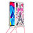 Funda Silicona Carcasa Goma Bling-Bling con Acollador Cordon Lanyard S02 para Samsung Galaxy M10 Multicolor