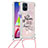 Funda Silicona Carcasa Goma Bling-Bling con Acollador Cordon Lanyard S02 para Samsung Galaxy M51 Multicolor