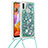 Funda Silicona Carcasa Goma Bling-Bling con Acollador Cordon Lanyard S03 para Samsung Galaxy M11 Verde