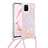 Funda Silicona Carcasa Goma Bling-Bling con Acollador Cordon Lanyard S03 para Samsung Galaxy Note 10 Lite Rosa