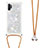 Funda Silicona Carcasa Goma Bling-Bling con Acollador Cordon Lanyard S03 para Samsung Galaxy Note 10 Plus 5G Plata