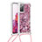 Funda Silicona Carcasa Goma Bling-Bling con Acollador Cordon Lanyard S03 para Samsung Galaxy S20 FE (2022) 5G Rojo