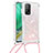 Funda Silicona Carcasa Goma Bling-Bling con Acollador Cordon Lanyard S03 para Xiaomi Mi 10T 5G Rosa