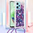 Funda Silicona Carcasa Goma Bling-Bling con Acollador Cordon Lanyard YB2 para Xiaomi Poco X5 5G Morado