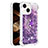 Funda Silicona Carcasa Goma Bling-Bling con Anillo de dedo Soporte S01 para Apple iPhone 14 Plus Morado