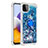 Funda Silicona Carcasa Goma Bling-Bling con Anillo de dedo Soporte S01 para Samsung Galaxy A22 5G Azul