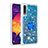 Funda Silicona Carcasa Goma Bling-Bling con Anillo de dedo Soporte S01 para Samsung Galaxy A30S Azul