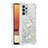 Funda Silicona Carcasa Goma Bling-Bling con Anillo de dedo Soporte S01 para Samsung Galaxy M32 5G Plata